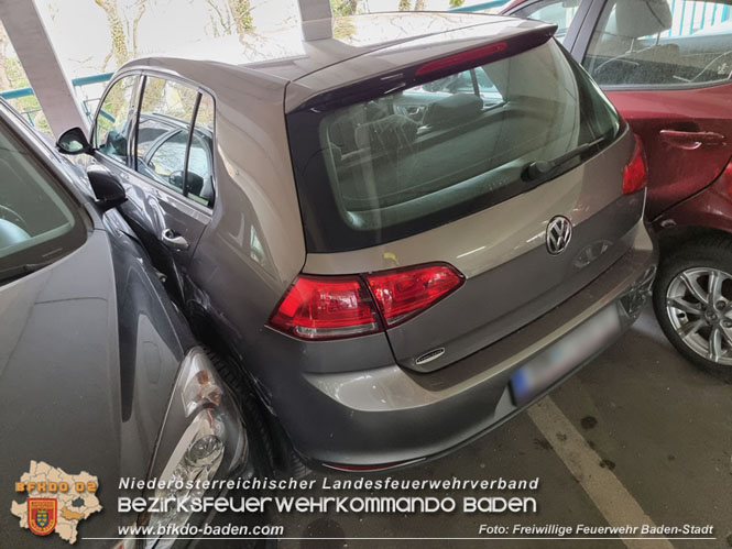 20220317 Auto Billard im Parkdeck R&ouml;mertherme Baden  Foto: Freiwillige Feuerwehr Baden-Stadt