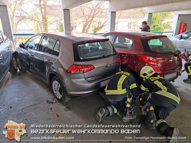 20220317 Auto Billard im Parkdeck R&ouml;mertherme Baden  Foto: Freiwillige Feuerwehr Baden-Stadt