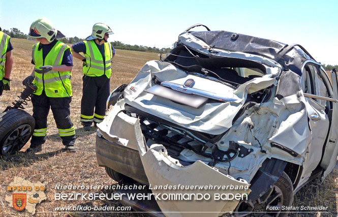 20220725 Spektakulrer Verkehrsunfall auf der A2 Sdautobahn im Gemeindegebiet Traiskirchen  Foto: Stefan Schneider BFKDO BADEN