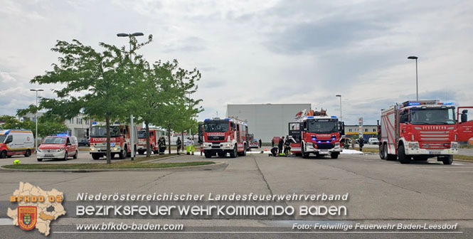 20220726 Ladung von Altpapiersammelfahrzeug geriet in Brand in Baden Ortsteil Leesdorf  Foto: Stefan Wagner / Freiwillige Feuerwehr Baden-Leesdorf