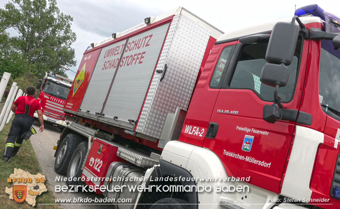 20220802 20220802 Schadstoffeinsatz wegen Gebrechen an Heizl-Tank in Baden Ortsteil Leesdorf  Foto: Stefan Schneider BFK BADEN