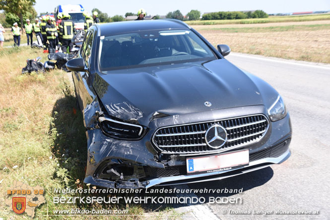 20220804 Schwerer Unfall mit Motorrad auf der LB60 bei Reisenberg  Foto: Thomas Lenger Monatsrevue.at