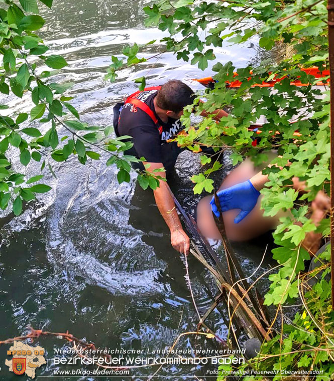 20220817 Zeitkritische Menschenrettung aus Gewässer in Oberwaltersdorf  Foto: Freiwillige Feuerwehr Oberwaltersdorf