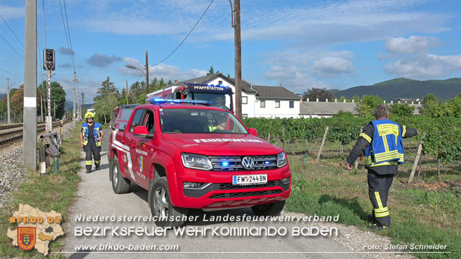 20220829 Unfall bei WLB-Bahnübergang in Pfaffstätten Foto: Stefan Schneider BFKDO BADEN 20220829 Unfall bei WLB-Bahnübergang in Pfaffstätten Foto: Stefan Schneider BFKDO BADEN