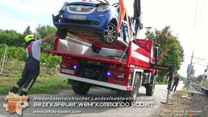 20220829 Unfall bei WLB-Bahnübergang in Pfaffstätten Foto: Stefan Schneider BFKDO BADEN 20220829 Unfall bei WLB-Bahnübergang in Pfaffstätten Foto: Stefan Schneider BFKDO BADEN