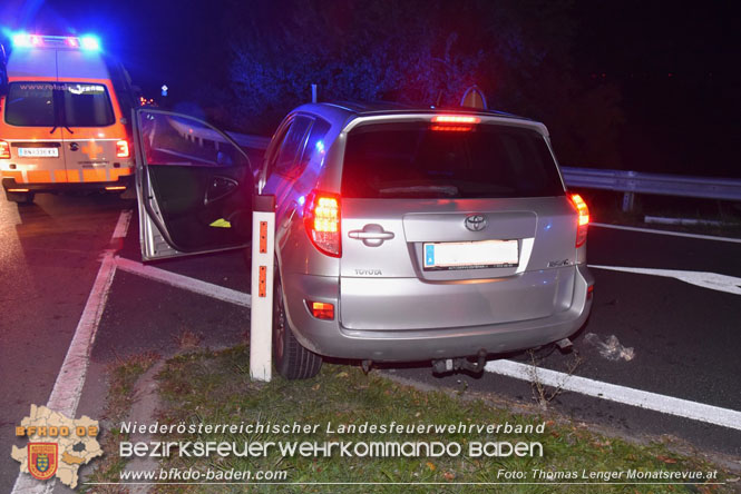 20221011 Verkehrsunfall Autobahnabfahrt Pottendorf X LB 60  Foto: Thomas Lenger Monatsrevue.at