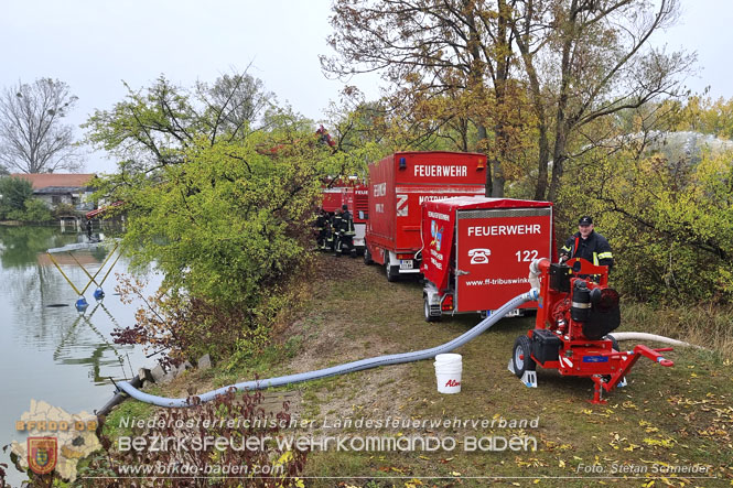 20221015 Fischbestand in Gefahr - Feuerwehr pumpt über 3 Millionen Liter Wasser Foto: Stefan Schneider BFKDO BADEN 20221015 Fischbestand in Gefahr - Feuerwehr pumpt über 3 Millionen Liter Wasser Foto: Stefan Schneider BFKDO BADEN