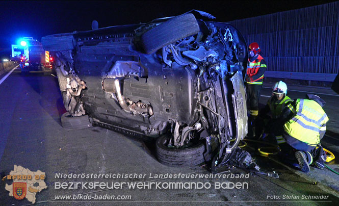 20221120 Verkehrsunfall auf der A2 bei Baden RFB Sd  Foto: Stefan Schneider BFKDO BADEN
