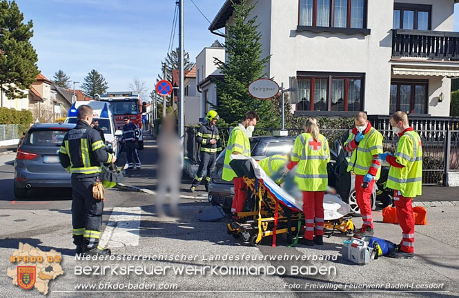 220230317 Verkehrsunfall Baden Leesdorf  Foto: Freiwillige Feuerwehr Baden-Leesdorf / Stefan Wagner