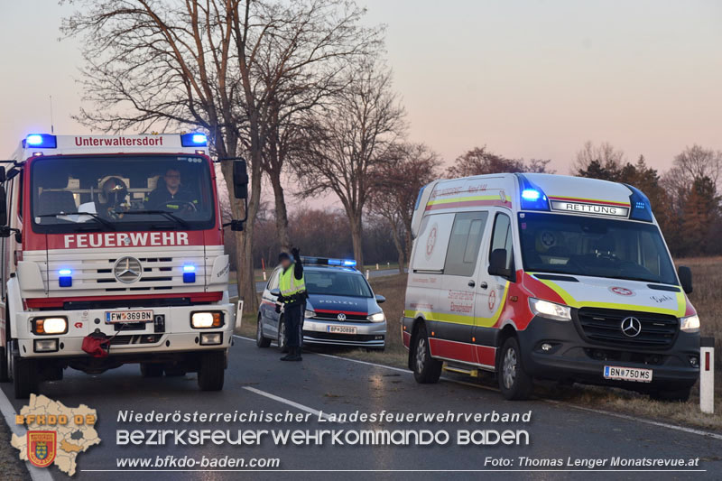 20240130 Fahrzeugüberschlag auf der L168 bei Unterwaltersdorf  Foto: Thomas Lenger Monatsrevue.at