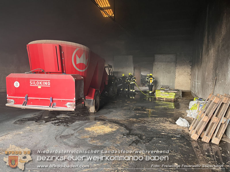 20240208 Brand in einem landwirtschaftlichen Objekt in Reisenberg   Foto: Freiwillige Feuerwehr Seibersdorf