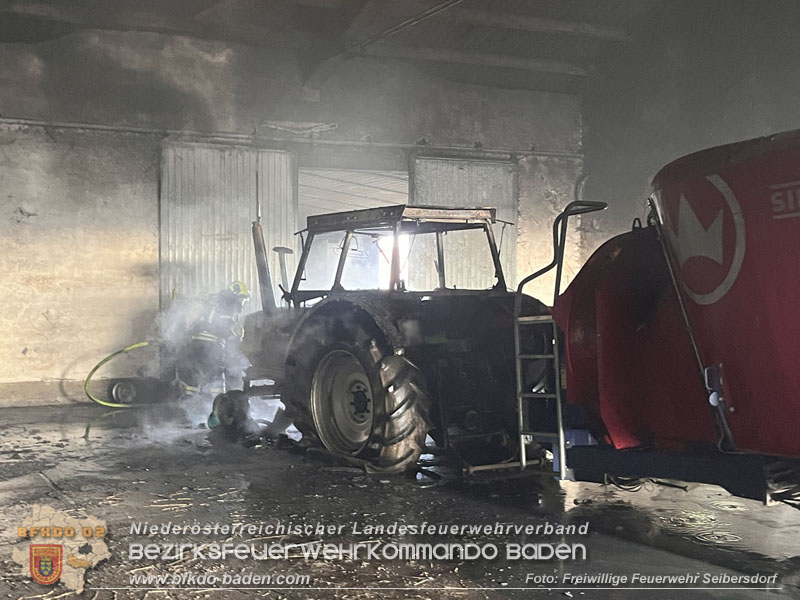 20240208 Brand in einem landwirtschaftlichen Objekt in Reisenberg   Foto: Freiwillige Feuerwehr Seibersdorf