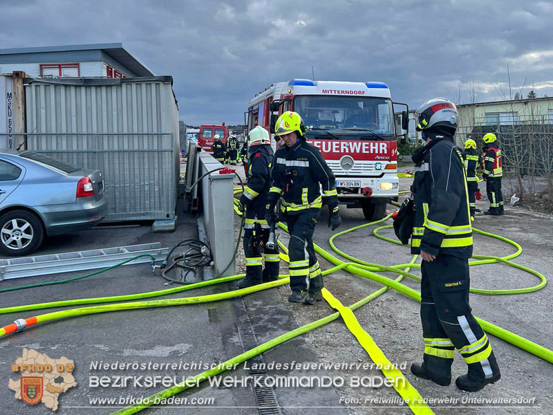 20240310_Containerbrand im Gewerbegebiet Mitterndorf a.d.Fischa   Foto: Freiwillige Feuerwehr Unterwaltersdorf