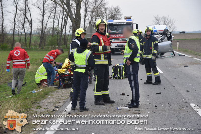 20240322 Schwerer Verkehrsunfall mit drei Verletzten auf B60 zwischen Reisenberg und Unterwaltersdorf  Foto: Thomas Lenger Monatsrevue.at
