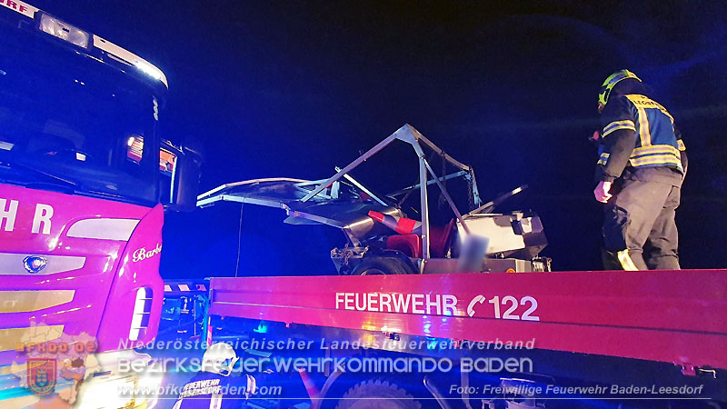 20240424_Erneut prallt ein Pkw auf A2 in ein Baustellenfahrzeug Foto: Stefan Wagner / Freiwillige Feierwehr Baden-Leesdorf