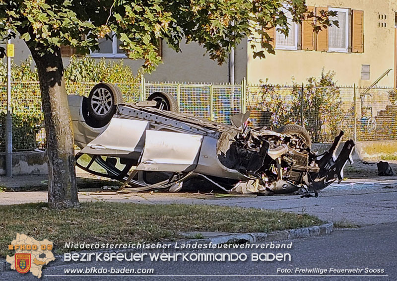 20240811_Fahrzeug&uuml;berschlag im Ortsgebiet von Sooss  Foto: Freiwillige Feuerwehr Sooss