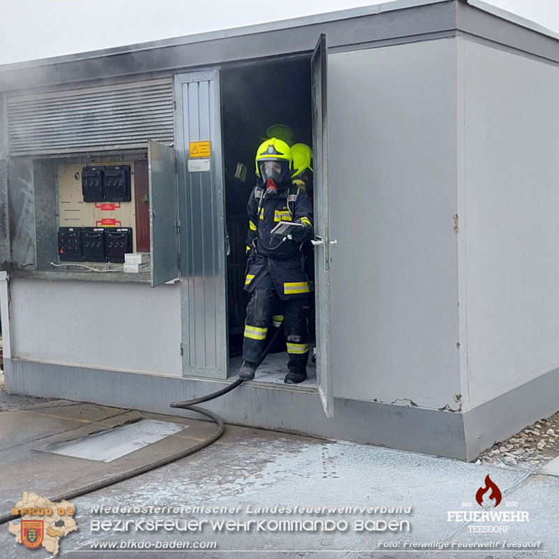 20250213_Brand in einer elektrischen Anlage auf einem Firmengelnde in Blumau-Neurihof Foto: FF Teesdorf