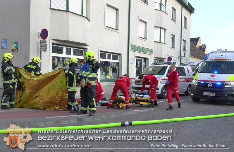20250224_Brand in Badener Wohnhausanlage - Feuerwehr rettet bewusstlose Person Foto: Freiwillige Feuerwehr Baden-Stadt 20250224_Brand in Badener Wohnhausanlage - Feuerwehr rettet bewusstlose Person Foto: Freiwillige Feuerwehr Baden-Stadt