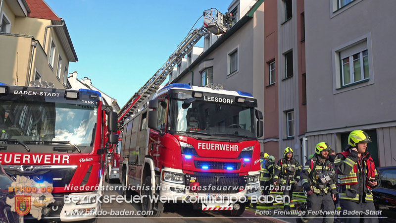 20250224_Brand in Badener Wohnhausanlage - Feuerwehr rettet bewusstlose Person Foto: Freiwillige Feuerwehr Baden-Stadt 20250224_Brand in Badener Wohnhausanlage - Feuerwehr rettet bewusstlose Person Foto: Freiwillige Feuerwehr Baden-Stadt