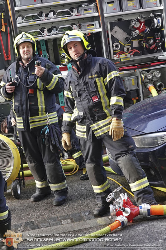 20250224_Brand in Badener Wohnhausanlage - Feuerwehr rettet bewusstlose Person    Foto: Freiwillige Feuerwehr Baden-Stadt