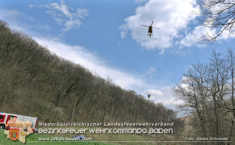 20250405_Kletterunfall im Helenental bei Sattelbach Gemeinde Heiligenkreuz Foto: Stefan Schneider BFKDO BADEN
