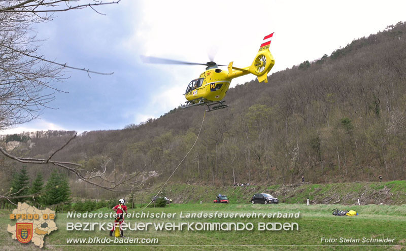 20250405_Kletterunfall im Helenental bei Sattelbach Gemeinde Heiligenkreuz Foto: Stefan Schneider BFKDO BADEN