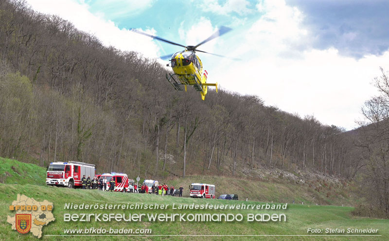 20250405_Kletterunfall im Helenental bei Sattelbach Gemeinde Heiligenkreuz  Foto: Stefan Schneider BFKDO BADEN