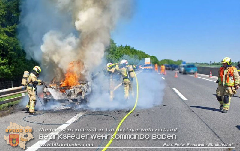 20250502_Fahrzeugbrand auf der A3 zwischen Ebreichsdorf und Pottendorf  Foto: FF Ebreichsdorf