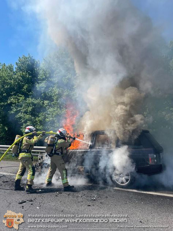 20250502_Fahrzeugbrand auf der A3 zwischen Ebreichsdorf und Pottendorf Foto: FF Ebreichsdorf
