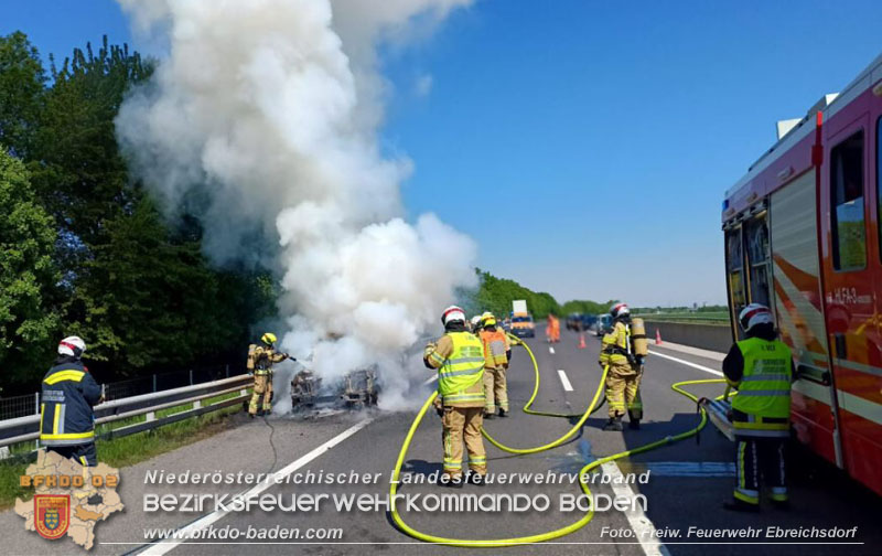 20250502_Fahrzeugbrand auf der A3 zwischen Ebreichsdorf und Pottendorf Foto: FF Ebreichsdorf