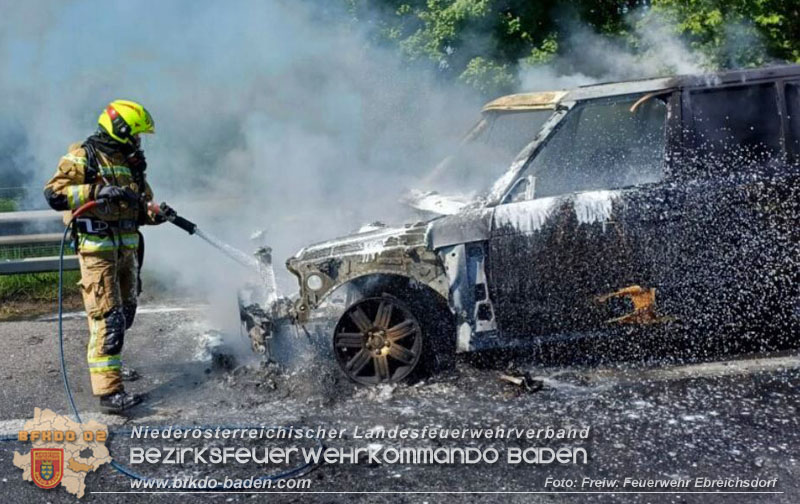 20250502_Fahrzeugbrand auf der A3 zwischen Ebreichsdorf und Pottendorf Foto: FF Ebreichsdorf