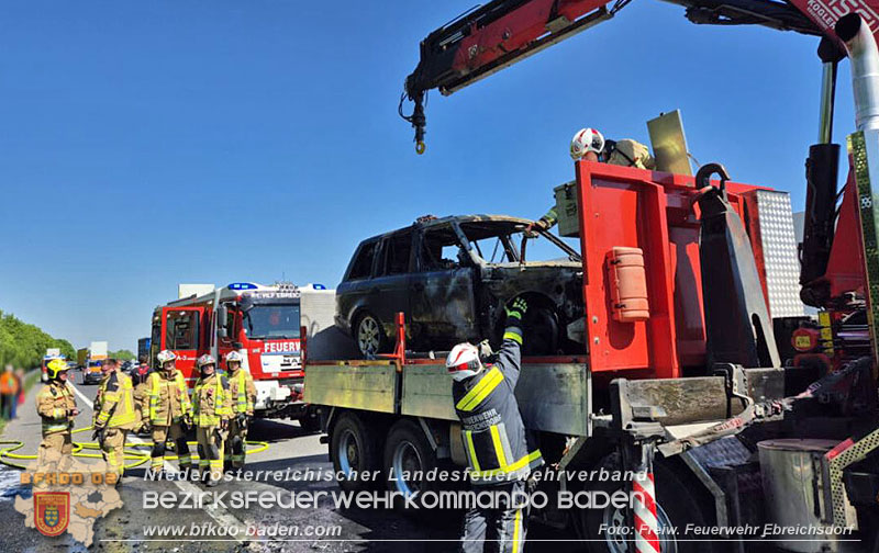 20250502_Fahrzeugbrand auf der A3 zwischen Ebreichsdorf und Pottendorf Foto: FF Ebreichsdorf