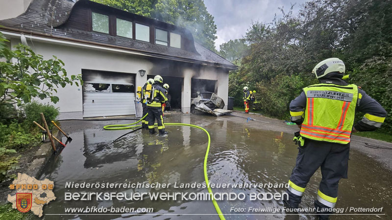 20250530_Garagenbrand - Feuerwehr verhindert Übergreifen auf Wohnräume Foto: Freiwillige Feuerwehr Landegg/Pottendorf 20250530_Garagenbrand - Feuerwehr verhindert Übergreifen auf Wohnräume Foto: Freiwillige Feuerwehr Landegg/Pottendorf