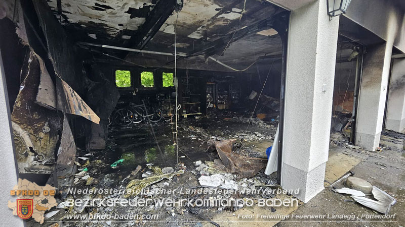 20250530_Garagenbrand - Feuerwehr verhindert Übergreifen auf Wohnräume Foto: Freiwillige Feuerwehr Landegg/Pottendorf 20250530_Garagenbrand - Feuerwehr verhindert Übergreifen auf Wohnräume Foto: Freiwillige Feuerwehr Landegg/Pottendorf