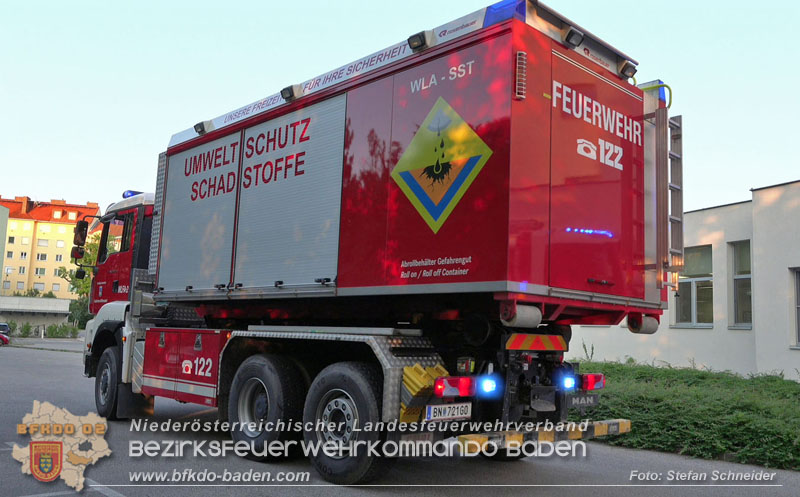 20250613_Feuerwehreinsatz wegen Gebrechen in Tankanlage für ein Notstromaggregat Foto: Stefan Schneider BFKDO BADEN 20250613_Feuerwehreinsatz wegen Gebrechen in Tankanlage für ein Notstromaggregat Foto: Stefan Schneider BFKDO BADEN