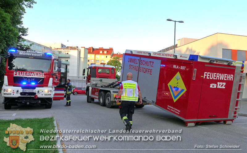 20250613_Feuerwehreinsatz wegen Gebrechen in Tankanlage für ein Notstromaggregat Foto: Stefan Schneider BFKDO BADEN 20250613_Feuerwehreinsatz wegen Gebrechen in Tankanlage für ein Notstromaggregat Foto: Stefan Schneider BFKDO BADEN
