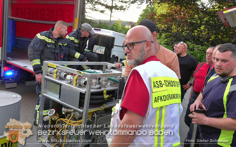 20250613_Feuerwehreinsatz wegen Gebrechen in Tankanlage für ein Notstromaggregat Foto: Stefan Schneider BFKDO BADEN 20250613_Feuerwehreinsatz wegen Gebrechen in Tankanlage für ein Notstromaggregat Foto: Stefan Schneider BFKDO BADEN