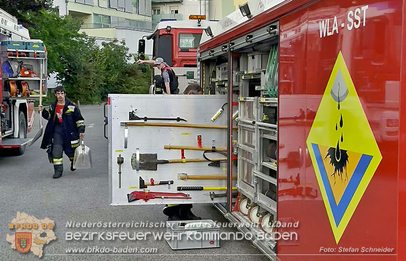 20250613_Feuerwehreinsatz wegen Gebrechen in Tankanlage für ein Notstromaggregat Foto: Stefan Schneider BFKDO BADEN 20250613_Feuerwehreinsatz wegen Gebrechen in Tankanlage für ein Notstromaggregat Foto: Stefan Schneider BFKDO BADEN