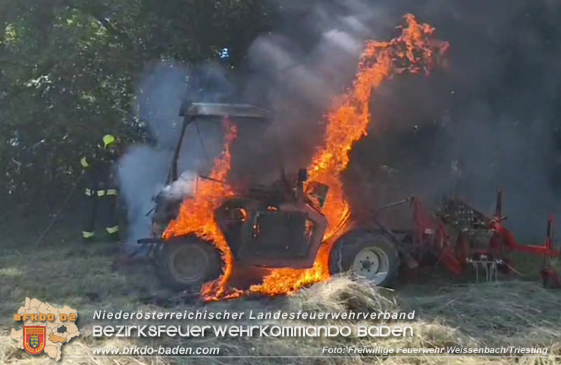 20250701_Landmaschinenbrand bei Heuarbeiten in Reintal bei Weissenbach/Triesting   Foto: Norbert Neumller FF Weissenbach/Triesting