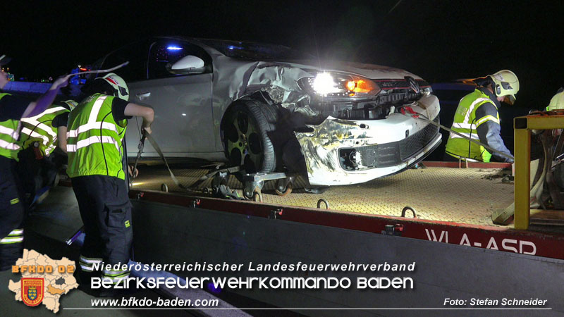 20250701_Nächtlicher Unfall auf der A2 beim Knoten Guntramsdorf Foto: Stefan Schneider BFKDO BADEN