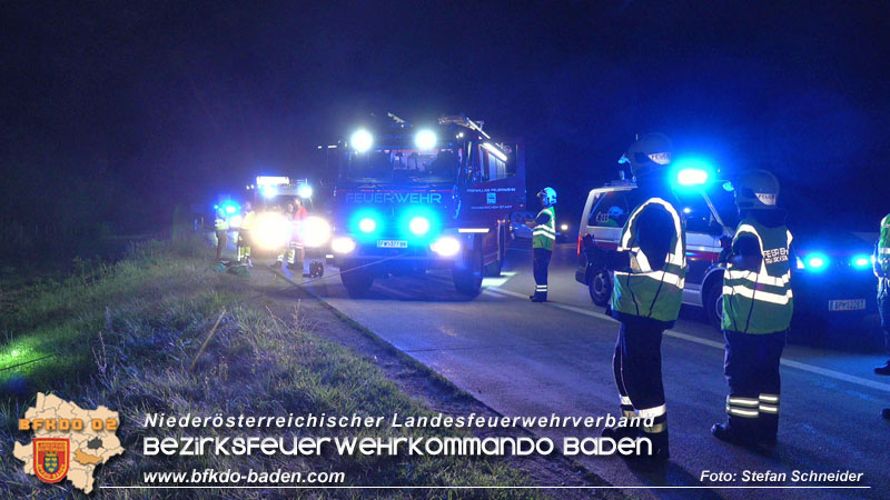 20250701_Nächtlicher Unfall auf der A2 beim Knoten Guntramsdorf Foto: Stefan Schneider BFKDO BADEN
