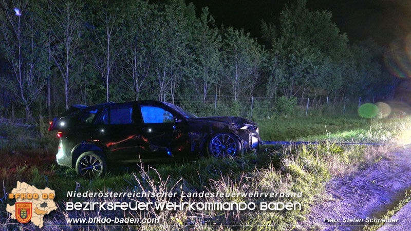20250701_Nächtlicher Unfall auf der A2 beim Knoten Guntramsdorf Foto: Stefan Schneider BFKDO BADEN