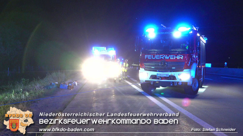 20250701_Nächtlicher Unfall auf der A2 beim Knoten Guntramsdorf Foto: Stefan Schneider BFKDO BADEN