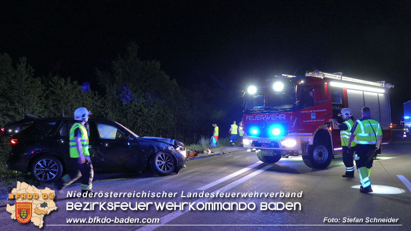 20250701_Nächtlicher Unfall auf der A2 beim Knoten Guntramsdorf Foto: Stefan Schneider BFKDO BADEN