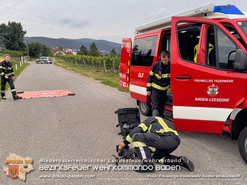 20250716_Drohneneinsatz nach Verkehrsunfall auf der Weinbergstraße bei Baden  Foto: FF Baden Weikersdorf