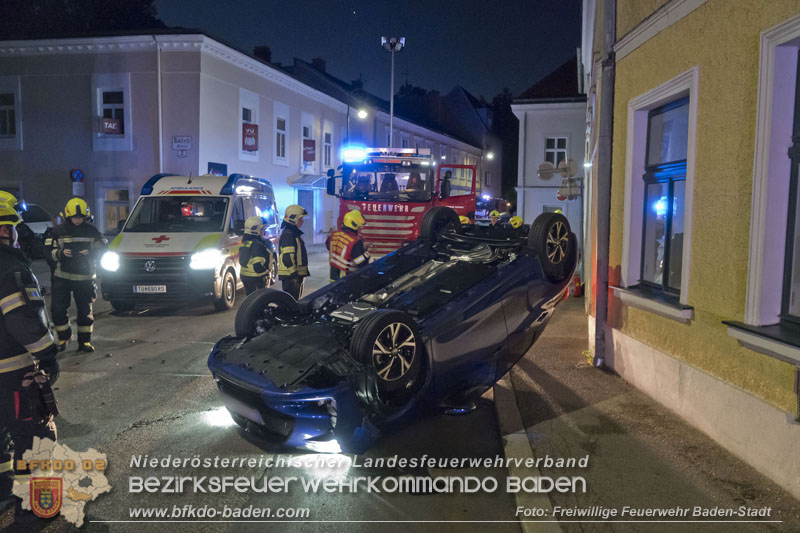 20250805_Fahrzeugüberschlag im Badener Stadtgebiet  Foto: Stefan Schneider FF Baden-Stadt