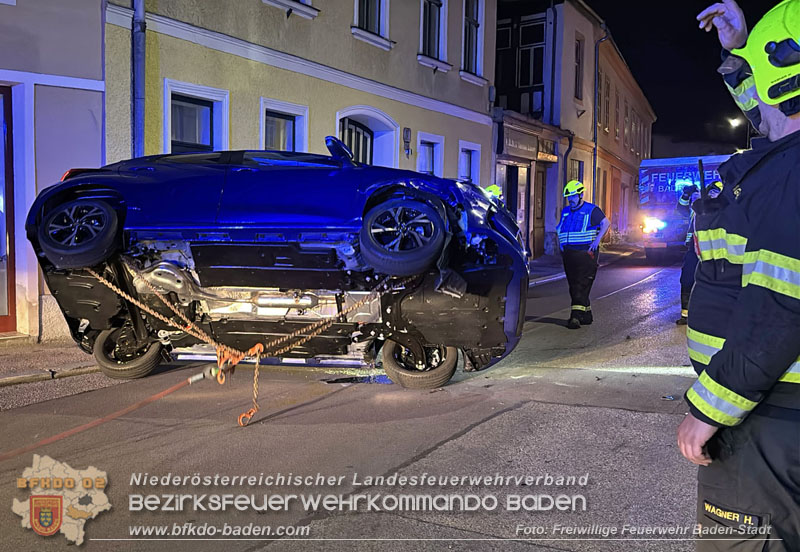 20250805_Fahrzeugüberschlag im Badener Stadtgebiet  Foto: Viktor van de Castell FF Baden-Stadt