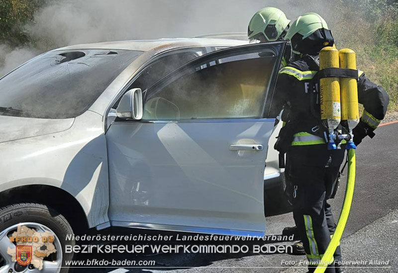 20250819_PKW Brand im Baustellenbereich auf der A21   Foto: Freiwillige Feuerwehr Alland