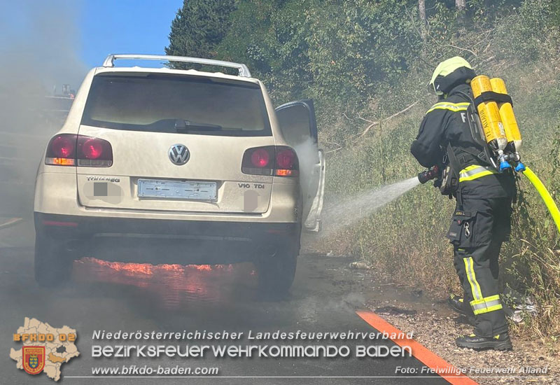 20250819_PKW Brand im Baustellenbereich auf der A21   Foto: Freiwillige Feuerwehr Alland