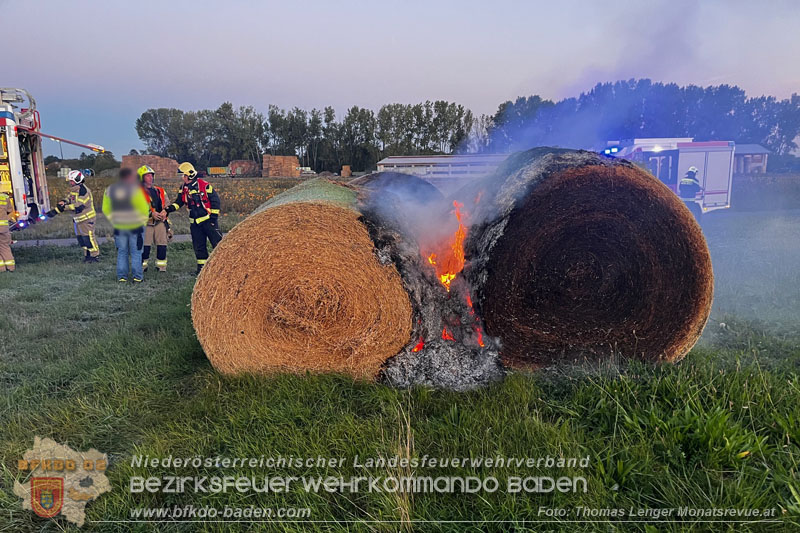 20251004_Brand von Rundstrohballen auf einem Feld bei Weigelsdorf  Foto: Thomas Lenger